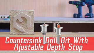 Countersink Drill Bit With Ajustable Depth Stop [upl. by Eugilegna204]