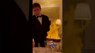 The making of Best Crêpes Suzette at Restaurant Lasserre Michelin 1star in Paris 🇫🇷 [upl. by Schiffman]