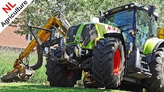 Ditch Mowing  Claas Axion 820  Herder Grenadier  Sloten maaien  Lagerweij  Veenendaal  2019 [upl. by Benetta]