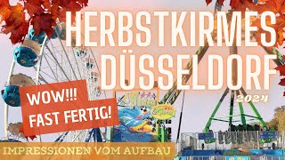 🛠️🚧 Aufbau Herbstkirmes in Düsseldorf 2024  Letzte Arbeiten 🤩 [upl. by Suolhcin722]