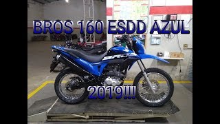 BROS 160 ESDD AZUL 2019 DETALHES [upl. by Jopa]