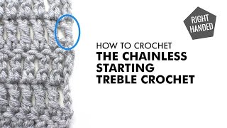 Chainless Starting Treble Crochet  Crochet Technique  Right Handed [upl. by Guevara]