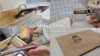 【アトリエVlog】シルバーリングを作る日。ジュエリー作家の1日。｜彫金｜ハンドメイド｜jewelry metal smith [upl. by Hasheem]