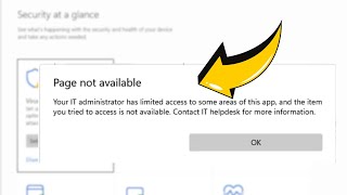 NEW FIX quotPage not Available your IT Administrator has limited accessquot Windows 1110 [upl. by Nayrda]