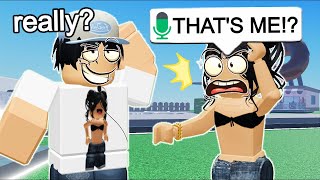 Putting STRANGERS On My SHIRT In Roblox VOICE CHAT [upl. by Iren]