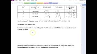 Answers  Potato Cell Osmosis Lab [upl. by Alyahs]