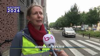 Communales 2024  à Koekelberg la cohabitation entre voiture et vélo nest pas toujours évidente [upl. by Silverman]