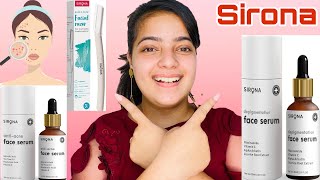 Sirona AntiAcne serum Depigmentation serum and facial razor Review amp Demo worth it or not 🤷‍♀️🤔 [upl. by Asare]