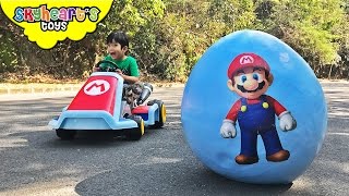 SUPER MARIO Giant Egg Surprise Luigi Toad Bowser Odyssey Super Mario toys for kids run kart [upl. by Asiram]