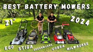 The 5 BEST 21quot Homeowner Battery LAWN MOWERS IN 2024 [upl. by Ahsitil298]