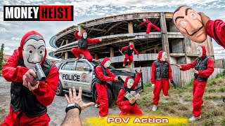 PARKOUR VS MONEY HEIST 2  BAD GUYS No ESCAPE POLICE closed all exits BELLA CIAO REMIX Epic POV [upl. by Etnemelc922]