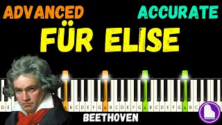 Für Elise 🪶 Beethoven 🪶 Advanced Piano Tutorial Free MIDI  Sheet Music [upl. by Atiloj]