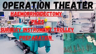 Haemorrhoidectomy surgeryPiles SurgeryInstrument trolley preperationInstrument Name amp UseIn hind [upl. by Legim421]