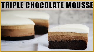 Triple Chocolate Mousse Cake Recipe [upl. by Iramaj201]