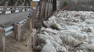 Ice jam breaks SteMariedeKent bridge [upl. by Assir460]