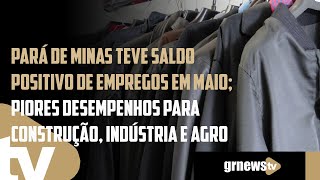 Pará de Minas teve saldo positivo de empregos piores desempenhos para Construção Indústria e Agro [upl. by Sankaran496]