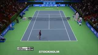 Grigor Dimitrov double hot shots at If Stockholm Open 2014 [upl. by Aekim]