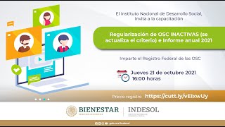 Regularización de OSC INACTIVAS se actualiza el criterio e Informe anual 2021 [upl. by Thorsten]