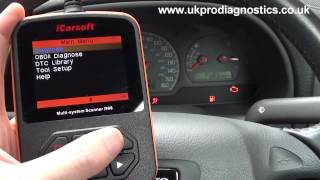 iCarsoft i906 Diagnose amp Turn Off Volvo Engine Warning Light [upl. by Dragoon67]