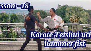 Karate Tetsui uchi hammer fist Lesson 18 karate martialarts shotokan foryou by sensei DHI [upl. by Nelly]