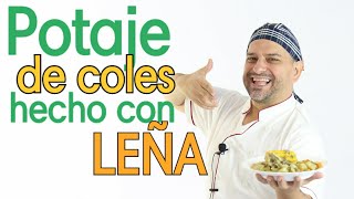 POTAJE DE COLES CANARIO COCINADO CON FUEGO DE LEÑA [upl. by Nimajnab]