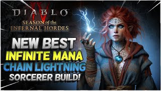 INFINITE MANA CHAIN LIGHTNING SORCERER Diablo 4 Season 5 Build Guide [upl. by Nalyt]