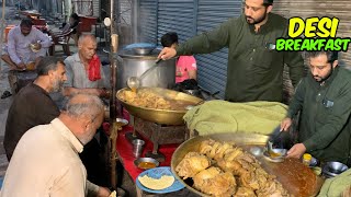 PEOPLE LOVE CHEAPEST ROADSIDE BREAKFAST SIRI PAYE  KAKU PAYE  PAKISTAN MINI DESI STREET FOOD POINT [upl. by Tnayrb416]