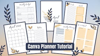 April 2022 CANVA Planner Tutorial  Designing a Printable Planner on Canva [upl. by Airenahs]