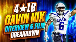 4⭐️LB Gavin Nix Interview amp Film Breakdown [upl. by Neerhtak985]