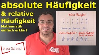 absolute Häufigkeit amp relative Häufigkeit  Wahrscheinlichkeit  einfach erklärt  Lehrerschmidt [upl. by Alithea]