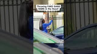 FAKE GANG PRANK 🤷🏽‍♂️IN LA prank streetlife shortsfeed crips shortsfeed [upl. by Arraeic687]