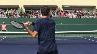 ROGER FEDERER UP CLOSE  Indian Wells 2019 Practice Clip 3 [upl. by Woodring]