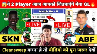 Live SKN vs ABF Dream11 Prediction  SKN vs ABF  SKN vs ABF Dream11 Team  SKN vs ABF CPL [upl. by Jemimah43]