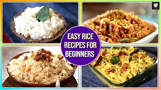 Easy Rice Recipes for Beginners  One Pot Rice Recipes  Lemon Rice  Tomato Rice [upl. by Alisander]