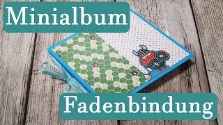 Minialbum mit der Fadenbindung ✿ Scrapbook selber machen ✿ Basteln mit Papier ✿ Anleitung [upl. by Sedberry]