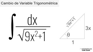 INTEGRAL MEDIANTE CAMBIO DE VARIABLE TRIGONOMÉTRICA Curso de Integración [upl. by Refannej114]