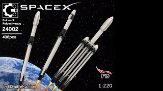 LEGO 1220 Falcon 9  Crew Dragon  Falcon Heavy MOCs with instructions [upl. by Einnahpets]