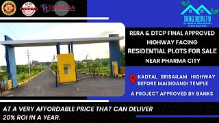 Pharma City DTCPRERA Affordable Highway Facing Plots in Kadthal Srisailam Highway [upl. by Horgan]