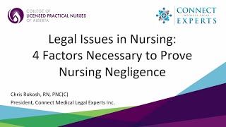 Four Factors Necessary to Prove Nursing Negligence  Legal Issues in Nursing Pt3 [upl. by Rubia230]