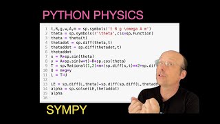 Python Physics Symbolic Lagrangian Solutions Using Sympy [upl. by Michell]