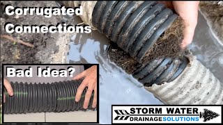 How To Connect Corrugated Pipe To PVC Pipe  Corrugated Drainage Pipe Connections  Yard Drainage [upl. by Idnarb]