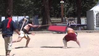 Retiarius Vs Secutor roman gladiatorial fight reenactment [upl. by Ahsiak272]