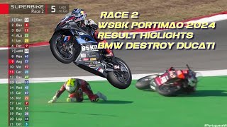 Race 2 WSBK Portimao2024 BMW destroys Ducati domination portugueseworldsbk race2 wsbk2024 [upl. by Roxine]