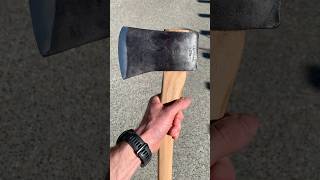 Recent axe hang  cool Elwell 25lb on 28in hickory handle with Kwila wedge axe axeheads [upl. by Eissat]