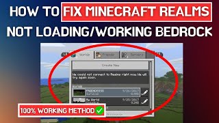 How To Fix Minecraft Realms Not WorkingLoading Bedrock minecraft [upl. by Niple]