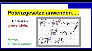 Potenzgesetze anwenden Potenzen umwandeln Aufgaben mit Lösungen PG8 [upl. by Baiel921]