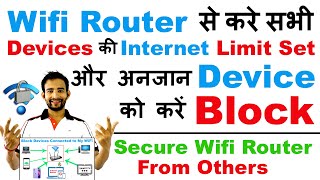 How to Block UnKnown Devices on WiFi Set Internet Limit on Router वाईफाई राउटर को करें सुरक्षित ⚙️ [upl. by Dituri]