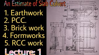 Detail Estimate of Slab Culvert  Lecture1  Prashant YT  Estimating and Costing 3rd  CTEVT [upl. by Gnohp]