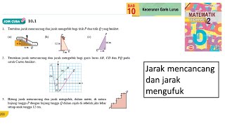 KSSM Matematik Tingkatan 2 Bab 10 Kecerunan garis lurus jom cuba 101 no1 no3 tingkatan 2 buku teks [upl. by Nirehs]