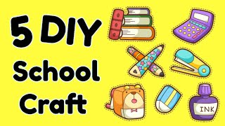 5 DIY School Craft 🌈 Paper craft Easy craft ideas miniature craft  how to make  school project [upl. by Enert]